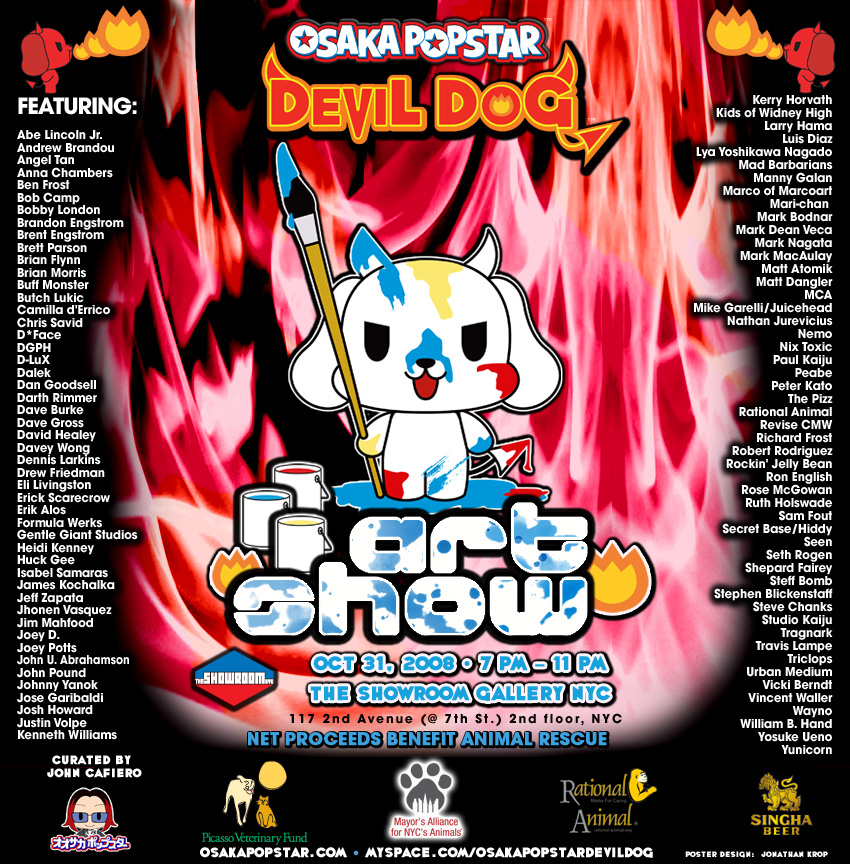 Osaka Popstar Devil Dog Art Show Poster